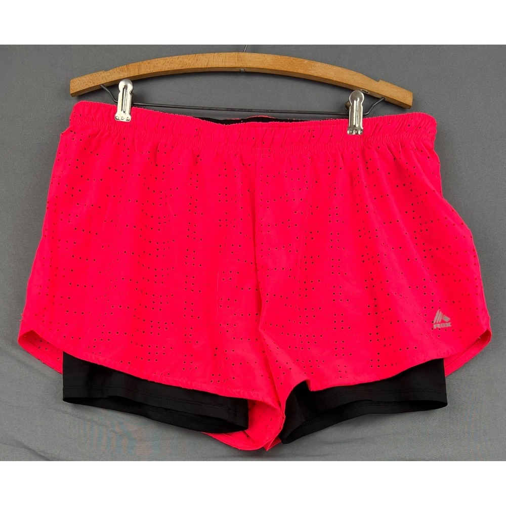 RBX Performance Shorts Womens L X-Dri 2-in-1 Running Pink Perforated Excellent